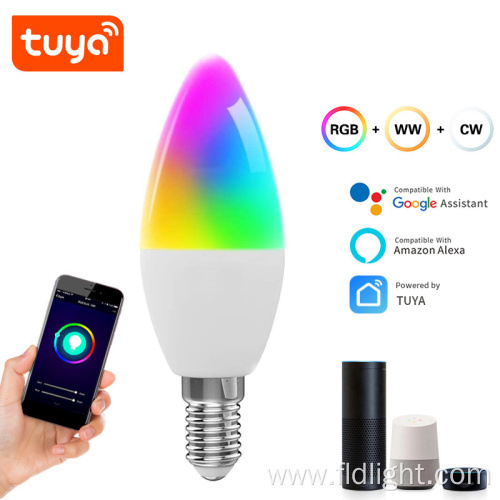 Google alexa Tuya rgb multi color wi-fi bulb